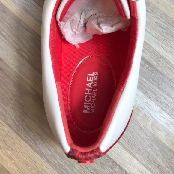 🌸Sale🌸 Michael Kors Catelyn Lace Up Napa Optic Sangria Women's 45T8CAFS2L - Picture 7 of 8